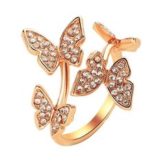 Material:alloy Mens Rings Cool Croissant Ring Crow Ring Vintage Stuff for Teen Girls Boys Ring Size: One Size.  Color: Gold. Festival Mode, Shiny Rings, Womens Rings Fashion, Butterfly Ring, Luxury Rings, Finger Rings, Rings For Girls, Gold Rhinestone, Cute Rings