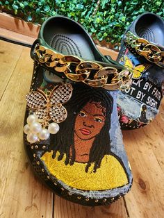 Custom Crocs, Studded Clogs, Shoes Diy, Walk In My Shoes, Daughter Of God, Fabric Patch