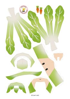 paper cut out of green vegetables and carrots