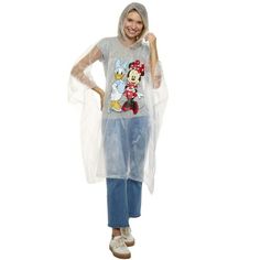 These officially licensed Disney Minnie Mouse and Daisy Duck rain ponchos are made from a vinyl material and are sure to provide cover from the rain. Don't let the weather get in the way of your activities! Also great for avoiding getting drenched on certain water rides! > Disney Minnie Mouse & Daisy Duck Womens Adult Rain Poncho Water Resistant. > These Disney ponchos feature a playful graphic of Minnie Mouse and Daisy Duck, in one of their iconic classic poses. Perfect for matching with friend Hoodie Poncho, Kids Rain, Rain Poncho, Rain Jacket Women, Daisy Duck, Rain Gear, Clear Vinyl, Disney Mickey Mouse, Disney Mickey