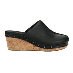 The Marley Clogs feature a faux leather upper with studded detailing, and a cushioned footbed atop a cork wedge. Size: 9.  Color: Black.  Gender: female.  Age Group: adult. Black Synthetic Clogs With Wooden Heel, Spring Faux Leather Slip-on Clogs, Synthetic Clogs With Leather Footbed And Wedge Heel, Synthetic Wedge Heel Clogs With Leather Footbed, Synthetic Platform Clogs With Flat Heel, Spring Closed Toe Faux Leather Clogs, Spring Faux Leather Closed Toe Clogs, Spring Slip-on Clogs With Studded Rubber Outsoles, Platform Clogs With Faux Leather And Closed Toe