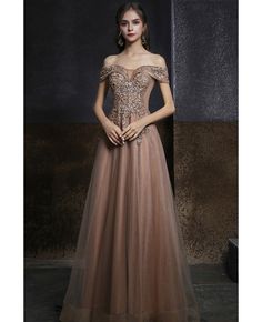 Buy embroidered off shoulder gorgeous aline long tulle prom dress for formal at wholesale price online. Free shipping and pro custom service since 2009. Dress For Formal, Tulle Prom Dress, Prom Dress, Sleeveless Formal Dress, Off Shoulder, Prom Dresses, Prom, Formal Dresses, Free Shipping