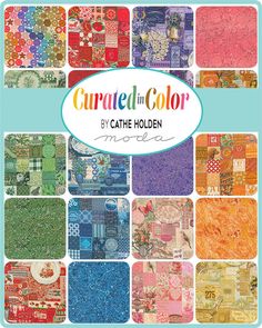 the cover of crafted in color by cathi hollin, featuring many different patterns