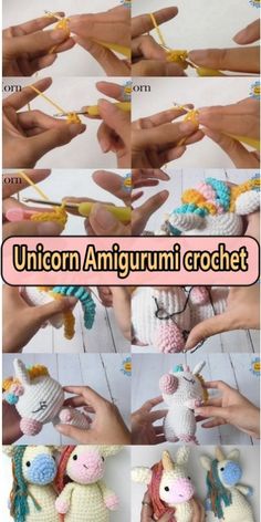 the instructions to crochet an amigurmi horse for children's crafts