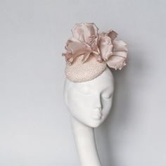 READY MADE for immediate dispatch Hand blocked  blush pink beaded fascinator trimmed with a large silk flower. A stunning silk pillbox elegant and chic.. Secured with hat elastic which is comfortable and easily hidden. Fine for the Royal Enclosure at Ascot Elegant Pink Headpiece With Structured Crown, Evening Fascinator With Handmade Flowers And Adjustable Fit, Elegant Fascinator With Handmade Flowers For Evening, Elegant Evening Fascinator With Handmade Flowers, Handmade Flowers Adjustable Fascinator For Evening, Beige Fascinator With Handmade Flowers For Kentucky Derby, Elegant Handmade Flowers Headpiece For Evening, Elegant Mini Hat With Handmade Flowers And Pinched Crown, Beige Kentucky Derby Fascinator With Handmade Flowers