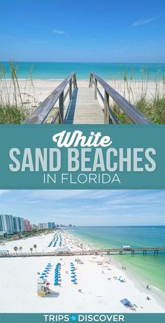 white sand beaches in florida with text overlay