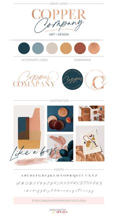 the font and color scheme for copper company