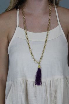 Tassel Lovin' Necklace by @acdesigns13 (purple) | $18 Tassels, Purple