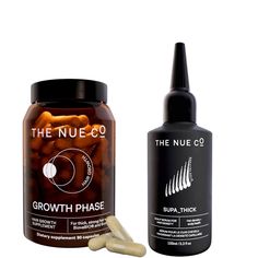 The Nue Co. Growth Phase Capsules - 90 Capsules: GROWTH PHASE is a drug-free formula clinically proven to increase hair growth and density in 12 weeks. A full spectrum supplement designed to support nutrition deficiencies, hormonal fluctuations and stress to reveal thicker, stronger hair full of body. Our formula contains a clinically studied complex containing growth factor proteins and peptides, collagen, HA and GAGs (vital polysaccharides) scientifically proven to increase hair growth and dec Hair Growth Pills, Thicker Stronger Hair, Scalp Hair Growth, Thick Hair Growth, Increase Hair Growth, Scalp Serum, Essential Minerals, Stronger Hair, Hair Shedding