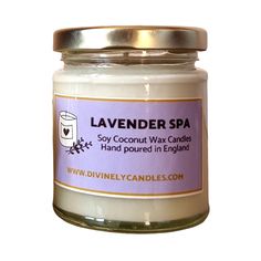 This candle is individually hand-poured, using the finest Lavender Spa fragrance oil, and soy coconut wax. A warm sophisticated aromatic fragrance with delicate sage and grapefruit enriched by hints of bergamot and tangerine leads to an invigorating heart of fresh ozone, cool breeze, and soft florals smoothed by shades of musk, ambergris, and clear wood. ✅ REFRESHING LAVENDER SPA SOY COCONUT WAX CANDLE: This candle is individually hand-poured, using the finest Lavender Spa fragrance oil, and soy Candles Lavender, Lavender Spa, Spa Candle, Long Lasting Candles, Coconut Candle, Eco Friendly Candles, Lavender Fragrance, Coconut Wax Candles, Natural Soy Wax Candles