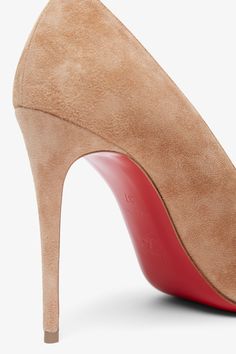 Brown suede pumps from Christian Louboutin. The Kate is made of suede, featuring a pointed toe and is set on a 100mm slim stiletto heel.Signature red leather soleTrue to sizeMade in Italy Tan Suede, Suede Pumps, Designer Heels, Brown Suede, Stiletto Heel, Red Leather, Stiletto Heels, Christian Louboutin, In Italy