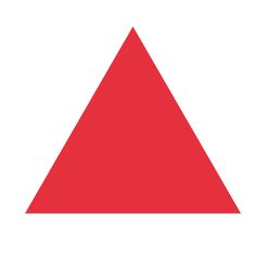 a blue triangle on a white background