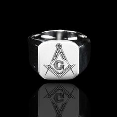 Masonic Signet Ring Classic Stainless Steel Jewelry With Engraving Option, Formal Engraved Stainless Steel Ring, Formal Stainless Steel Engraved Ring, Formal Stainless Steel Engraved Round Ring, Symbolic Stainless Steel Engraved Signet Ring, Classic Personalized Stainless Steel Rings, Symbolic Adjustable Jewelry For Formal Occasions, Symbolic Stainless Steel Rings With Polished Finish, Symbolic Jewelry With Engraving Option For Formal Occasions