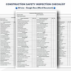 Ensure safety compliance on your construction site with our printable Construction Safety Inspection Form! Designed to help construction managers, supervisors, and safety officers conduct thorough safety inspections, this customizable form covers essential safety checkpoints, hazards, and corrective actions. Keep your construction site safe and compliant with this easy-to-use digital download. ✨The files are just as they are described in the photos. If you need clarification about what you are b Hazard Identification, Safety Meeting, Safety Audit, Safety Checklist, Safety Inspection, Inspection Checklist, Safety Awareness, Construction Safety, Document Printing