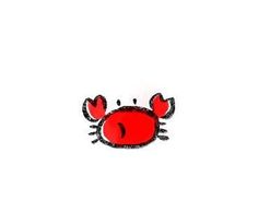 みーすけ on X Crab, White Background, Screen, Red