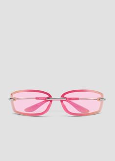 BAMBI Pink Gradient Sunglasses In Acetate, Modern Pink Sunglasses With Gradient Lenses, Elegant Pink Acetate Sunglasses, Pink Acetate Sunglasses With Mirrored Lenses, Modern Pink Sunglasses With Tinted Lenses, Pink Tinted Acetate Sunglasses, Pink Rectangular Sunglasses With Gradient Lenses, Modern Pink Rimless Sunglasses, Pink Rectangular Polarized Sunglasses