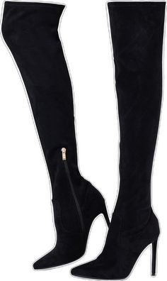 Fitted Round Toe Heeled Boots For Night Out, Party Heeled Boots With 4-inch Heel, Fitted Heeled Boots With 4-inch Heel For Party, Fitted 4-inch Heels For Club, Chic Heeled Boots For Clubbing, Trendy Fitted Heeled Boots With 4-inch Heel, Chic Fitted Boots For Club, Chic Knee-high Heels For Club, Chic Knee-high Heels For Night Out