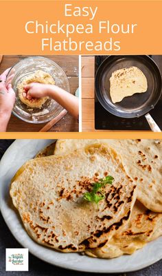 easy chicken flour flatbreads with text overlay