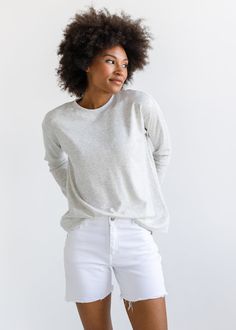 Women's Super Soft Classic Pima and Modal Crewneck Sweatshirt – Alice Walk Relaxed Everyday Tops For Fall, Versatile Long Sleeve Sweatshirt In Relaxed Fit, Versatile Long Sleeve Sweatshirt With Relaxed Fit, Soft-washed Cozy Fit Tops For Everyday, Relaxed Everyday Sweater, Cozy Tops With Soft Texture For Everyday, Cozy Everyday Tops With Soft Texture, Comfortable Everyday Tops With Soft Texture, Cozy Soft Texture Tops For Everyday Wear