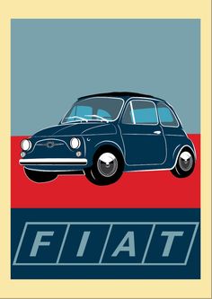 a blue car with the word fiat on it