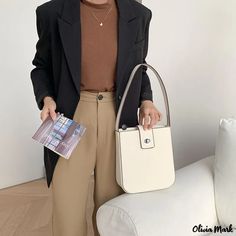 Olivia Mark - New fashion solid color armpit bag senior sense of fashion handbag PU shaped vertical small square bag female Square Baguette Bag With Mobile Phone Holder For Office, Modern Square Shoulder Bag In Solid Color, Rectangular Solid Color Shoulder Bag For Office, Modern Solid Color Square Shoulder Bag, Modern Square Solid Color Shoulder Bag, Elegant Solid Color Shoulder Baguette Bag, Elegant Solid Color Baguette Shoulder Bag, Trendy Rectangular Shoulder Bag For Work, Trendy Rectangular Bucket Bag For Work