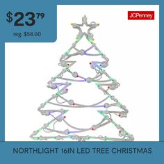 a christmas tree with lights on it and the price is $ 23 99 reg $ 58 00