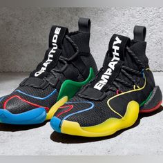 Brand New Pharrell X Adidas Crazy Byw X Gratitude Empathy Sz 8 Multicolor High-top Sneakers With Boost Midsole And Round Toe, Dynamic Multicolor High-top Custom Sneakers, Dynamic Black High-top Sneakers With Contrast Sole, Black Breathable High-top Sneakers, Adidas Breathable High-top Lace-up Sneakers, Adidas High-top Breathable Lace-up Sneakers, Adidas Custom High-top Sneakers With Red Sole, Adidas High-top Sneakers With Contrast Sole And Round Toe, Black Breathable Ankle-high High-top Sneakers