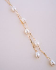 Gigi Pearl Necklace, Lariat Necklace, Freshwater Pearl Necklace, Pearl Drop Necklace, Bridal Necklace, Wedding Necklace, Dainty Necklace - Etsy Double Strand Gold Jewelry For Wedding, Double Strand Gold Wedding Jewelry, Gold Double Strand Wedding Jewelry, Elegant Double Strand Necklace For Weddings, Delicate Double Strand White Jewelry, White Delicate Double Strand Jewelry, Delicate White Double Strand Jewelry, Double Strand Pearl Chain Jewelry For Weddings, Gold Double Strand Pearl Necklace For Wedding