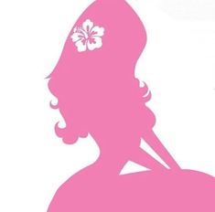 the silhouette of a woman with a flower in her hair is shown against a white background