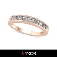 in stock Classic Rose Gold Jewelry From Macy's, Macy's Classic Rose Gold Jewelry, Macy's Rose Gold Fine Jewelry, Classic Rose Gold Channel Set Jewelry, Rose Gold Diamond Ring With Channel Set, Rose Gold Channel Set Diamond Ring, Elegant Rose Gold Diamond Ring Channel Set, Rose Gold Diamond Ring Channel Set For Anniversary, Rose Gold Channel Set Diamond Ring For Anniversary