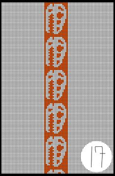 an orange and white cross stitched sign with the word's name on it