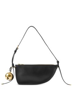 mini Shield leather shoulder bag from BURBERRY featuring black, lambskin, gold-tone hardware, asymmetric design, top zip fastening, adjustable shoulder strap and main compartment. This item is in size UNI and the color is Black Leather Sling Bags Women, Bag Styling, Sling Bags Women, Sling Bag Mini, Burberry Shoulder Bag, Sling Bag Black, Leather Sling Bag, Leather Saddle Bags, Louis Vuitton Shoulder Bag