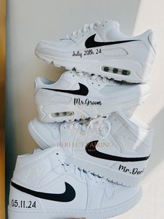 Nike Grooms Custom Air Max 90 Wedding Sneakers for Men Mr. Groom Nike Black Swoosh Personalized Sneakers - Etsy White Sneakers With Laces For Bridal Shower, White High-top Sneakers For Wedding, White Low-top Bridal Sneakers, Customizable White Sneakers For Wedding, Custom Low-top Sneakers For Wedding, Custom White High-top Wedding Sneakers, Customizable White Wedding Sneakers, Custom Low-top Wedding Sneakers, Customizable Low-top Sneakers For Anniversary