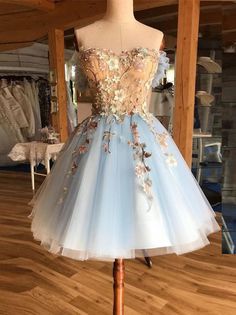 Cute tulle lace short prom dress, tulle lace homecoming dress · of girl · Online Store Powered by Storenvy Light Blue Homecoming Dresses, Light Blue Homecoming Dress, Sweetheart Homecoming Dress, Tulle Homecoming Dress, Blue Homecoming Dresses, 파티 드레스, Cocktail Sauce, Prom Dresses For Teens, Cute Prom Dresses