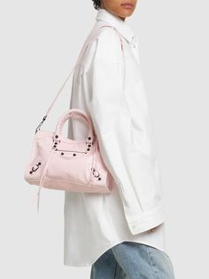 Height: 19cm Width: 29.9cm Depth: 9.9cm. Detachable, adjustable strap,Strap drop: 40cm. Double top handles,Drop: 10cm. Top zip closure. One front zip pocket. One internal zip pocket. Canvas lining. Wrinkled effect may vary Balenciaga Women, Ski Accessories, City Bag, Flat Espadrilles, Swim Accessories, Heeled Loafers, Balenciaga City Bag, Ski Wear, Manolo Blahnik