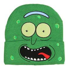 Bioworld Rick and Morty I'm Pickle Rick Hat Beanie The show centers around the titular characters Rick and Morty. Rick is a mentally gifted, but sociopathic and alcoholic scientist and a grandfather to Morty; an awkward, impressionable, and somewhat spineless teenage boy. Rick moves into the family home of Morty, where he immediately becomes a bad influence. This officially licensed cuff beanie features the character Pickle Rick. Made with cut fabric embroidered face details. One size fits most, Rick And Morty Hat, Beanie Aesthetic, Cute Online Clothing Stores, Hello Kitty Crochet, Pickle Rick, Style Beanie, Face Details, Cute Beanies, Embroidered Face