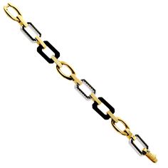 Chanel Onyx Diamond Gold Bracelet 0000053 Diamond Gold Bracelet, Jacqueline Bouvier, Gold Bra, Chanel Bracelet, Modern Bracelets, Gold Link Bracelet, Antique Bracelets, Gold Armband, Bracelets Gold Diamond