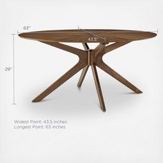 the table is shown with measurements for it