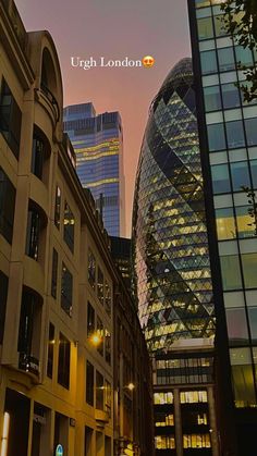 the city is lit up at night in london