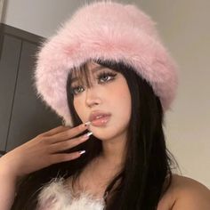 Lizakosht Luxury Faux Mink Fur Bucket Hat for Women Ins Winter Fluffy Plush Warm Fisherman Hat for High Quality Warm Thicken Beanies Hat z Beanies Hat, Fluffy Bucket Hat, Chain Clothes, Fur Bucket, Commuter Style, Fur Bucket Hat, Bucket Hat Women, Pink Winter, Fisherman Hat