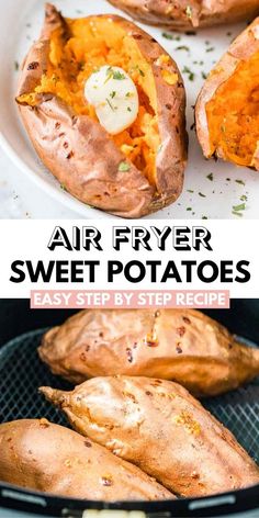 air fryer sweet potatoes are easy to make and delicious