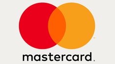 the mastercard logo is shown in red, orange and yellow colors on a white background