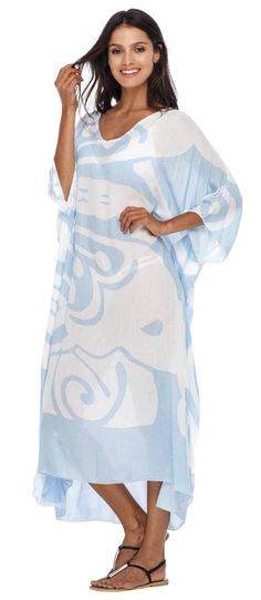 Enjoy this lightweight butterfly cover-up for any beach outing, lake trip, or boating adventure. Toss it on and easily add stylish coverage to your bathingsuit. Made of breathable material this top is the perfect go-to vacation item that leaves you feeling comfortable and confident. The oversized topper could even be used as a casual tunic top. Whatever your style calls for that day, this is the topper for you! Made from lightweight rayon material Butterfly design Semi-sheer fabric Machine wash Blue Breezy Summer Cover-up, Lightweight Beachy Cover-up For Vacation, Blue Flowy Breezy Cover-up, Blue Breezy Flowy Cover-up, Lightweight Beachy Cover-up For Beach, Casual White Swimwear For Beach Cover-up, Summer Tops With Uv Protection And Short Sleeves, Summer Short Sleeve Tops With Uv Protection, Casual Beach Swimwear With Uv Protection