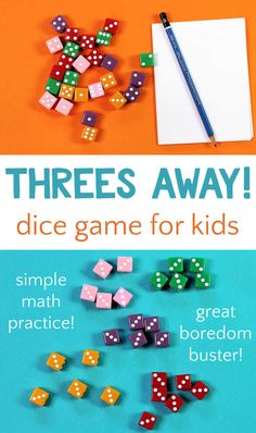 three different dice game for kids to play