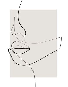 a line drawing of a woman's face with her mouth open and eyes closed