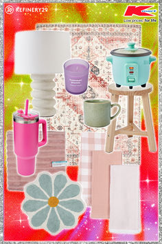 Image shows a glittery background with homewares on top. There is a lamp, candle, mug, rice cooker, bath mat, towels, tumbler and rug. An Aesthetic, The Dinner, Just Cooking, Summer Picnic, Dinner Party, Daisy, Dress Up, Australia