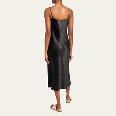 Exclusively ours. Vince satin dress. Scoop neckline. Delicate, adjustable straps. Column silhouette. Midi length. Slipover style. Acetate. Imported. Midi Slip Dress, Satin Dress, Bergdorf Goodman, Satin Dresses, Scoop Neckline, Midi Length, Tops Designs, Slip Dress, Midi Dress