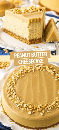 this peanut butter cheesecake is the perfect dessert to serve