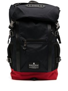 black/red logo patch to the front contrasting border foldover top toggle fastening single circular top handle two padded adjustable shoulder straps front zip-fastening pocket side patch pockets main compartment Casual Black Bags With Logo Patch, Black Bag With Logo Patch For Outdoor Activities, Backpack For Outdoor Activities With Logo Patch, Functional Black Flap Backpack, Sporty Bags With Logo Patch For Streetwear, Functional Nylon Backpack With Logo, Functional Backpack With Adjustable Strap For Streetwear, Black School Backpack With Logo Patch, Functional Bags With Logo Patch