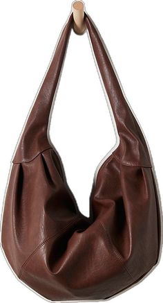 Trendy Textured Leather Hobo Shoulder Bag, Chic Brown Hobo Bag With Large Capacity, Chic Brown Large Capacity Hobo Bag, Fall Textured Leather Hobo Bag, Chic Faux Leather Hobo Bag For Fall, Chic Textured Leather Hobo Bag For Fall, Chic Fall Textured Leather Hobo Bag, Versatile Faux Leather Hobo Bag For Fall, Trendy Leather Hobo Bag